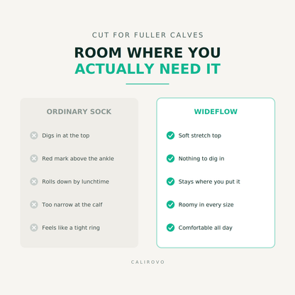 WideFlow — Compression Socks for Wider Calves