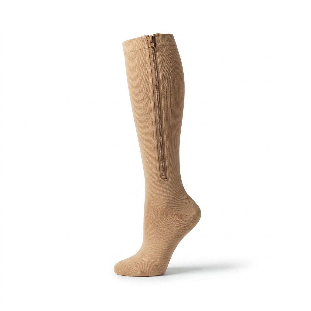 ZipEase — Zip-Up Socks, Closed Toe